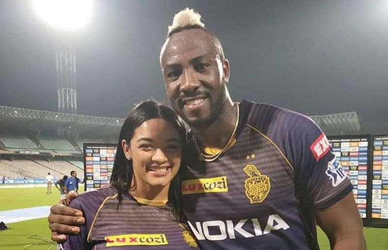 Andre Russell with wife